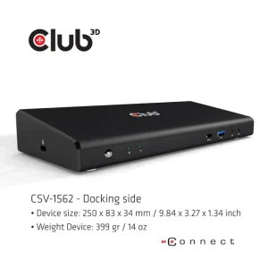 Meilleur Service Offres 💯 CLUB3D CSV-1562 Station D’accueil USB 3.2 Gen 1 (3.1 Gen 1) Type-C Noir 🥰 12