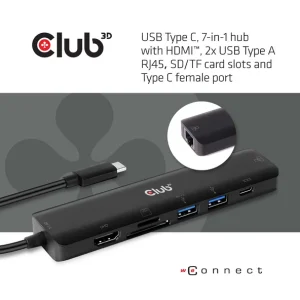 Sortie 🥰 CLUB3D CSV-1592 Station D’accueil USB 3.2 Gen 1 (3.1 Gen 1) Type-C Noir 👍 commentaire favorable 12