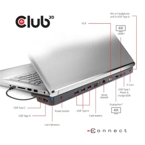 belle Coupon 🧨 CLUB3D USB 3.2 GEN1 C TRIPLE DISPLAY DYNAMIC 100W PD CHARGING DOCK. THE 5 X USB-A PORTS Station D’accueil USB 3.2 Gen 1 (3.1 Gen ✨ 10