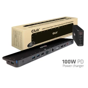 belle Coupon 🧨 CLUB3D USB 3.2 GEN1 C TRIPLE DISPLAY DYNAMIC 100W PD CHARGING DOCK. THE 5 X USB-A PORTS Station D’accueil USB 3.2 Gen 1 (3.1 Gen ✨ 12