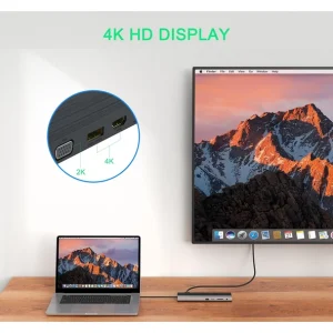 Authenticité garantie Nouveau 🎉 DLH STATION D’ACCUEIL USB-C 4K TRIPLE AFFICHAGE (DP / HDMI / VGA) 😀 18