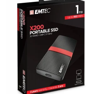 à prix d'occasion Offres ❤️ Emtec X200 1000 Go Noir, Rouge 🛒 6