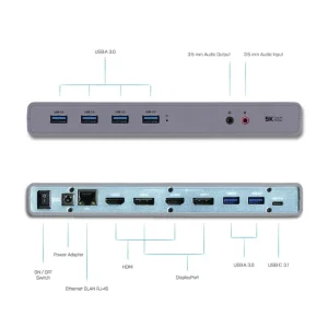 Le moins cher ⭐ I-tec USB 3.0 / USB-C / Thunderbolt 3 Dual Display Docking Station 🎁 en ligne 14