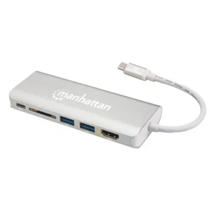 authentiques Coupon ✔️ Manhattan 152075 Hub & Concentrateur USB 3.2 Gen 2 (3.1 Gen 2) Type-C 40000 Mbit/s Aluminium 🔔 12