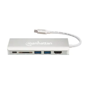 authentiques Coupon ✔️ Manhattan 152075 Hub & Concentrateur USB 3.2 Gen 2 (3.1 Gen 2) Type-C 40000 Mbit/s Aluminium 🔔 14