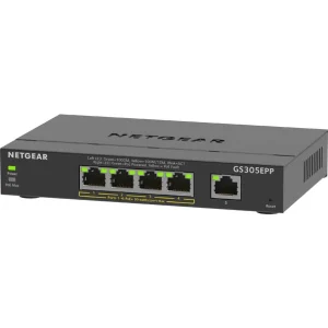 online boutique Sortie 🛒 NETGEAR 5-Port Gigabit Ethernet High-Power PoE+ Plus Switch (GS305EPP) Géré L2/L3 Gigabit Ethernet (10/100/1000) Connexion Ether 😉 12