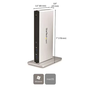 Tout neuf 👏 StarTech.com Station D’accueil USB 3.0 Double Affichage DVI Pour PC Portable Avec GbE Et Adaptateurs HDMI / VGA 💯 soldes de Noël 10