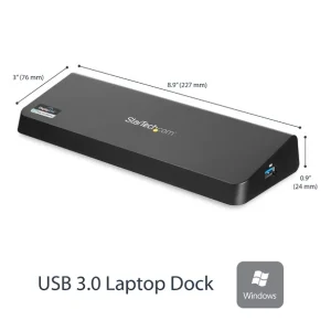 vente chaude Promo 🔥 StarTech.com Station D’Accueil USB 3.0 Double Écran Avec HDMI Et DisplayPort 4K – USB 3.0 Vers 4x USB-A, Ethernet, HDMI Et DP – 🎉 12