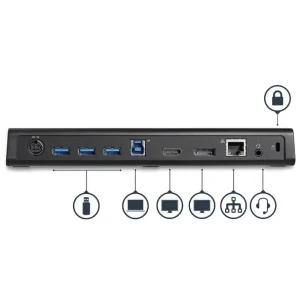 vente chaude Promo 🔥 StarTech.com Station D’Accueil USB 3.0 Double Écran Avec HDMI Et DisplayPort 4K – USB 3.0 Vers 4x USB-A, Ethernet, HDMI Et DP – 🎉 14