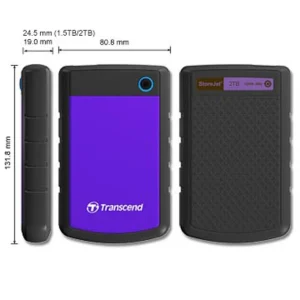 Sortie 🥰 Transcend StoreJet 25H3P (USB 3.0), 2TB Disque Dur Externe 2000 Go Noir, Violet 😀 Promotio de vente 6